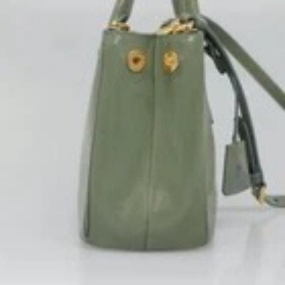 PRADA Galleria Hand Bag Safiano leather 2way Gold Light green Auth 133778 - Picture 6 of 16